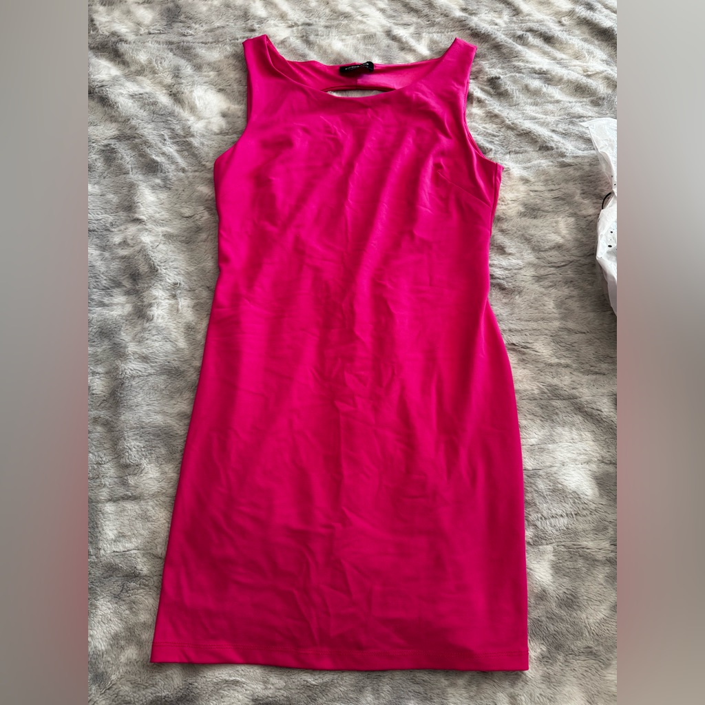 Bebe Vibrant Pink Backless Dress